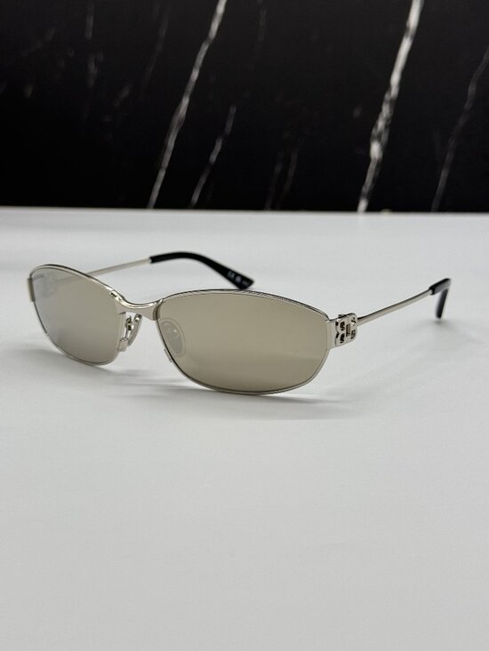 NEW BALENCIAGA BB0336S 006 SILVER WOMEN SUNGLASSES BALENCIAGA EYEWEAR